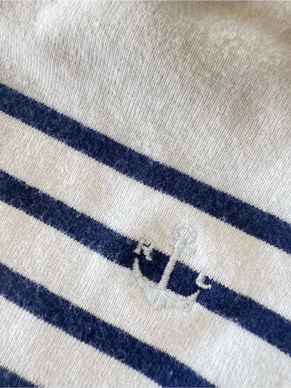 Ralph Lauren Baby Striped Long Sleeve Bodysuit Navy White 6M